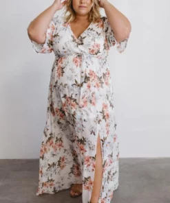 BB Custom Kia Kimono Maxi Dress | White Floral