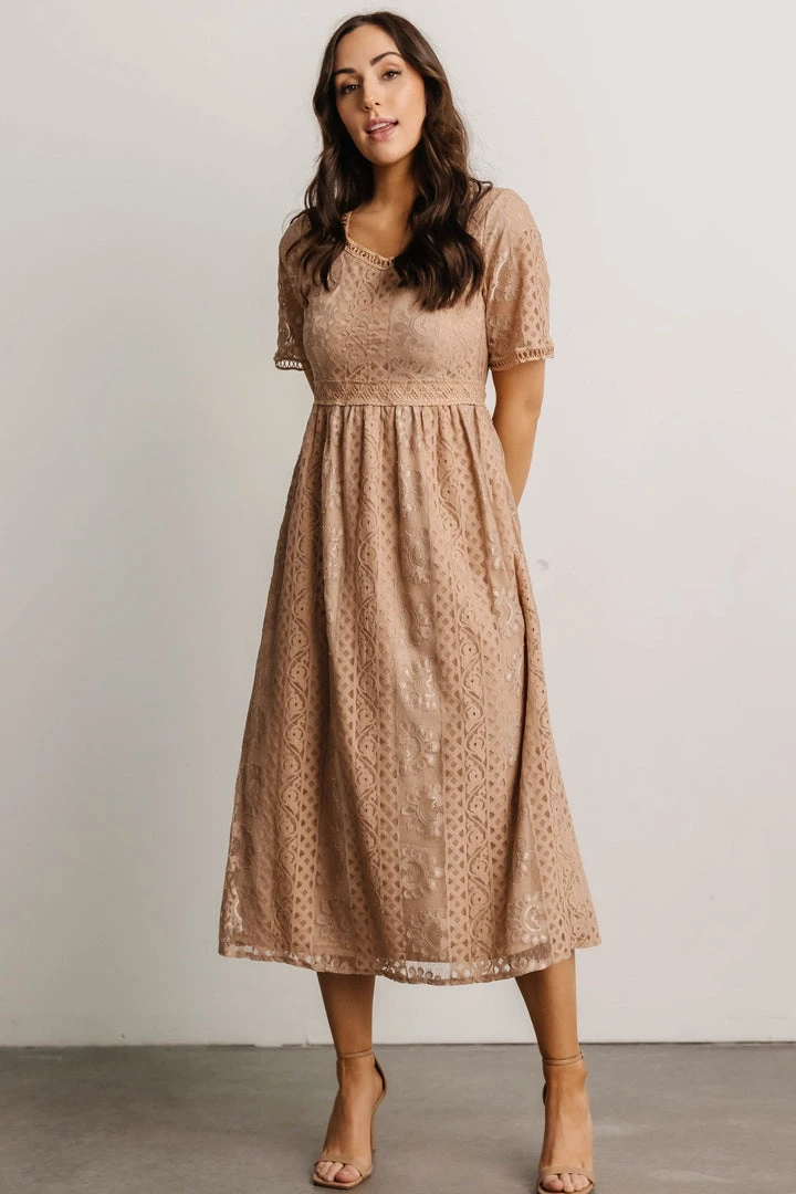 POL Dresses Kody Lace Dress | Sand 1 POL Dresses Kody Lace Dress | Sand