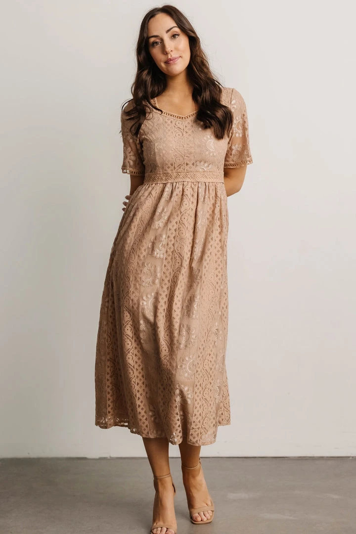 POL Dresses Kody Lace Dress | Sand 4 POL Dresses Kody Lace Dress | Sand
