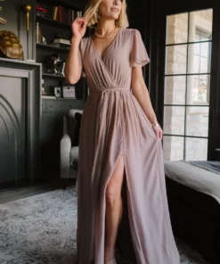Kristina Maxi Dress | Taupe
