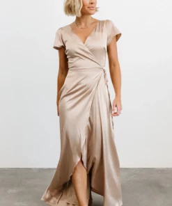 BB Custom Krystal Satin Wrap Gown | Champagne Dresses 19 BB Custom Krystal Satin Wrap Gown | Champagne Dresses