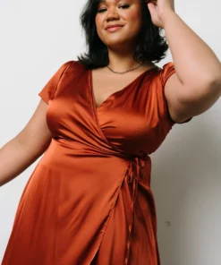 BB Custom Krystal Satin Wrap Gown | Copper Dresses 27 BB Custom Krystal Satin Wrap Gown | Copper Dresses