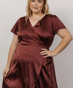 BB Custom Krystal Satin Wrap Gown | Dark Clove Dresses 31 BB Custom Krystal Satin Wrap Gown | Dark Clove Dresses