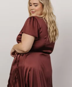 BB Custom Krystal Satin Wrap Gown | Dark Clove Dresses 23 BB Custom Krystal Satin Wrap Gown | Dark Clove Dresses