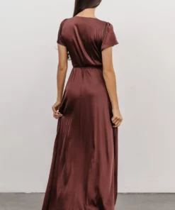 BB Custom Krystal Satin Wrap Gown | Dark Clove Dresses 26 BB Custom Krystal Satin Wrap Gown | Dark Clove Dresses