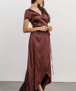 BB Custom Krystal Satin Wrap Gown | Dark Clove Dresses 27 BB Custom Krystal Satin Wrap Gown | Dark Clove Dresses