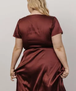 BB Custom Krystal Satin Wrap Gown | Dark Clove Dresses 30 BB Custom Krystal Satin Wrap Gown | Dark Clove Dresses