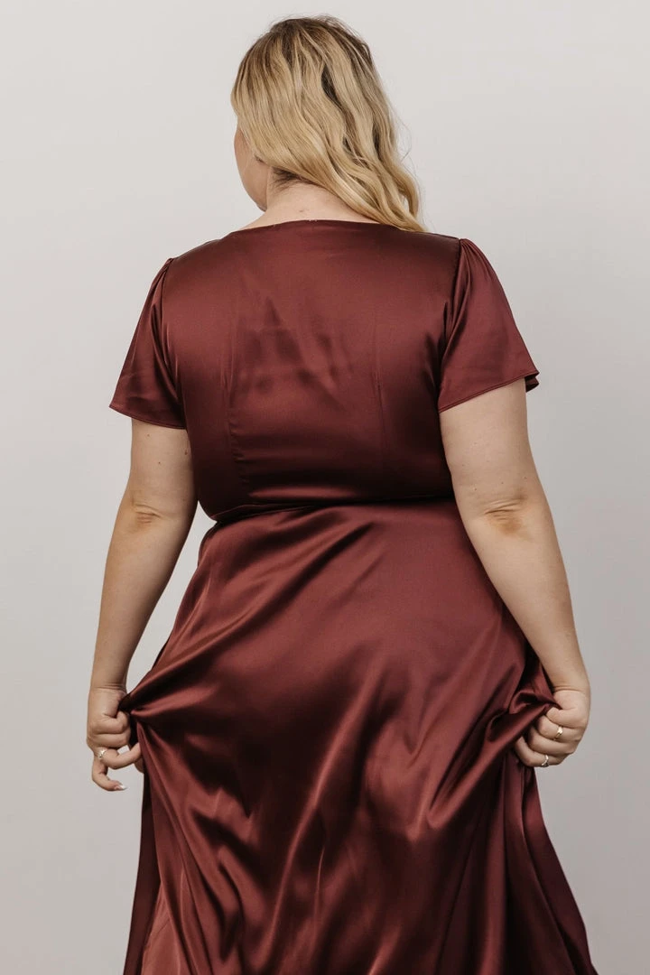 BB Custom Krystal Satin Wrap Gown | Dark Clove Dresses 15 BB Custom Krystal Satin Wrap Gown | Dark Clove Dresses