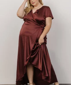 BB Custom Krystal Satin Wrap Gown | Dark Clove Dresses 25 BB Custom Krystal Satin Wrap Gown | Dark Clove Dresses