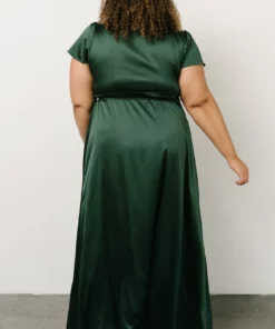 BB Custom Dresses Krystal Satin Wrap Gown | Green 19 BB Custom Dresses Krystal Satin Wrap Gown | Green