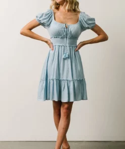 IL Labelle Swiss Dot Mini Dress | Sky Blue