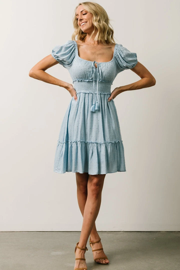 IL Labelle Swiss Dot Mini Dress | Sky Blue 1 IL Labelle Swiss Dot Mini Dress | Sky Blue
