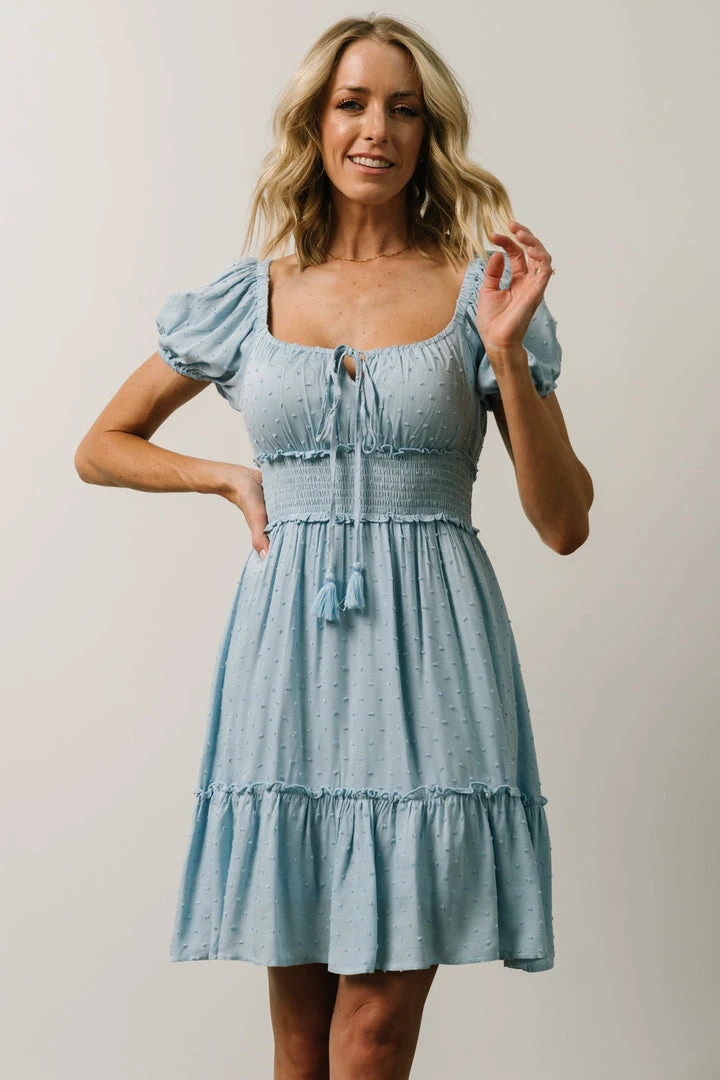 IL Labelle Swiss Dot Mini Dress | Sky Blue 2 IL Labelle Swiss Dot Mini Dress | Sky Blue