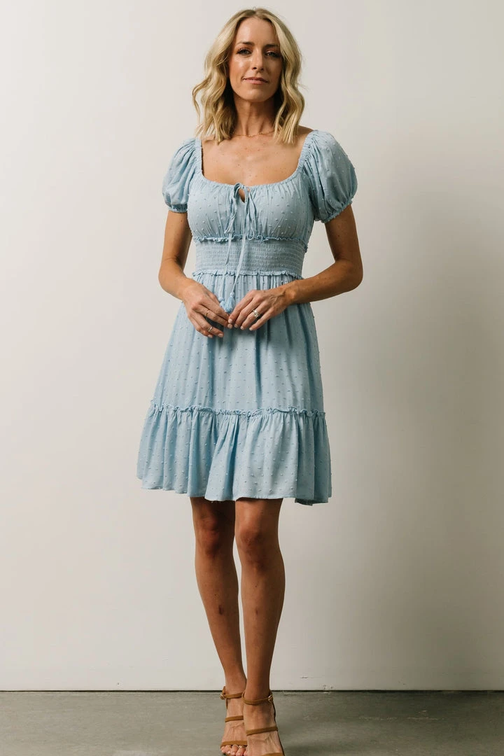 IL Labelle Swiss Dot Mini Dress | Sky Blue 6 IL Labelle Swiss Dot Mini Dress | Sky Blue