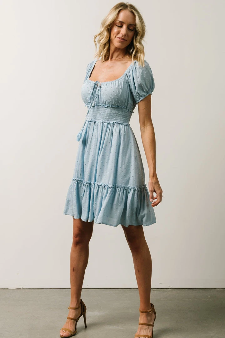 IL Labelle Swiss Dot Mini Dress | Sky Blue 5 IL Labelle Swiss Dot Mini Dress | Sky Blue