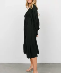 IL Lainey Smocked Dotted Midi Dress | Black 15 IL Lainey Smocked Dotted Midi Dress | Black