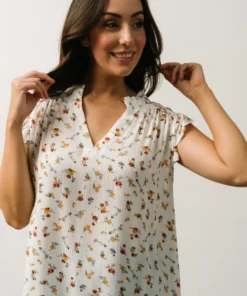 KA Lars Top | White Multi Floral Tops