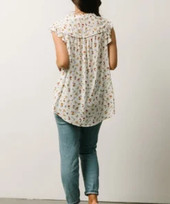 KA Lars Top | White Multi Floral Tops