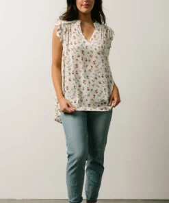 KA Lars Top | White Multi Floral Tops