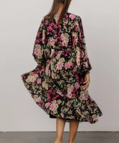 FT Dresses Laurie Midi Dress | Black Floral