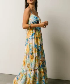 FT Leighton Front Tie Maxi Dress | Multi Floral Dresses