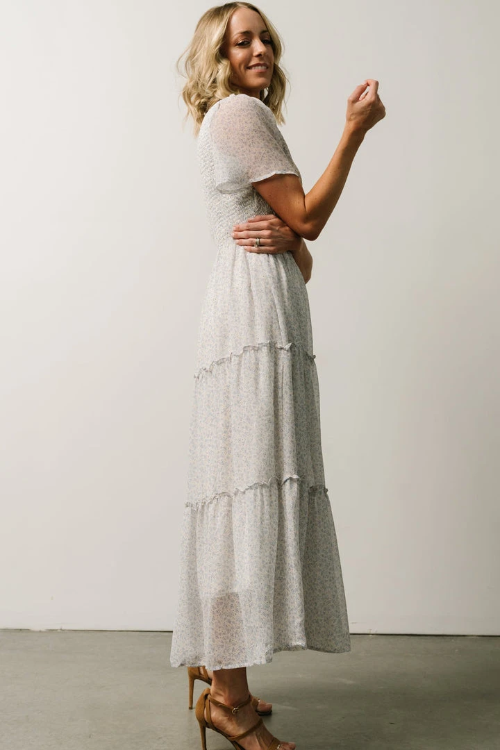 Leilani Tiered Midi Dress | Dusty Blue Floral 7 Leilani Tiered Midi Dress | Dusty Blue Floral