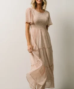 Leilani Tiered Midi Dress | Dusty Pink Floral