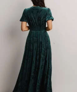 BB Custom Dresses Leslie Embossed Velvet Maxi | Emerald 16 BB Custom Dresses Leslie Embossed Velvet Maxi | Emerald