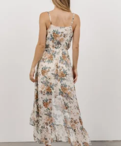 HAY Lexa High Low Maxi Dress | Ivory Floral