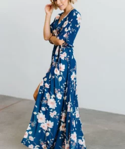 Soi Lilly Wrap Maxi Dress | Blue Floral 19 Soi Lilly Wrap Maxi Dress | Blue Floral
