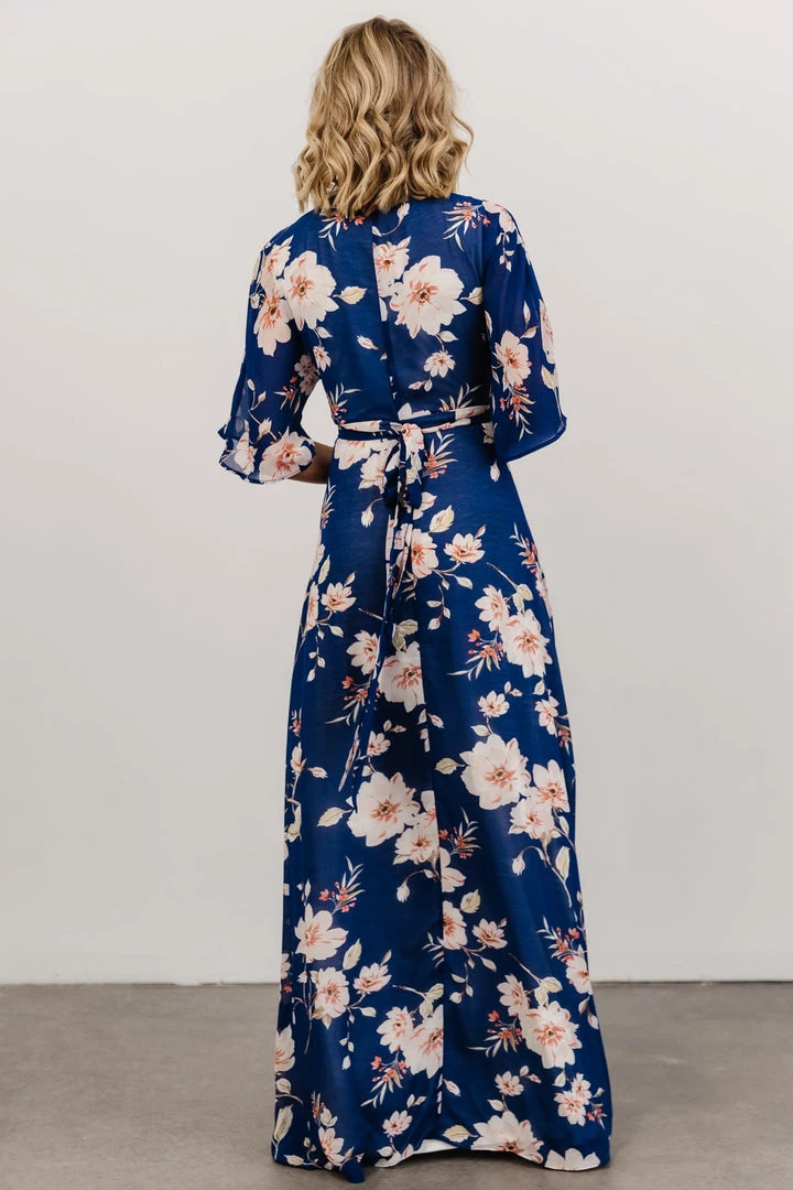 Soi Lilly Wrap Maxi Dress | Blue Floral 4 Soi Lilly Wrap Maxi Dress | Blue Floral