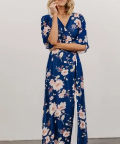Soi Lilly Wrap Maxi Dress | Blue Floral 25 Soi Lilly Wrap Maxi Dress | Blue Floral