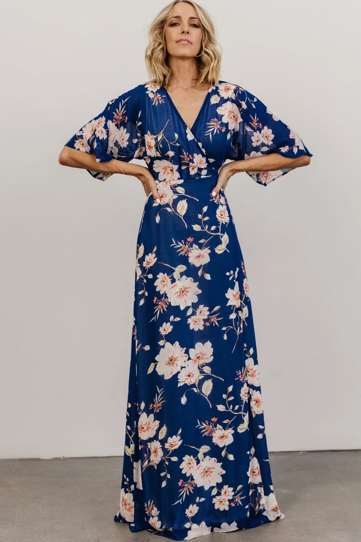 Soi Lilly Wrap Maxi Dress | Blue Floral 12 Soi Lilly Wrap Maxi Dress | Blue Floral