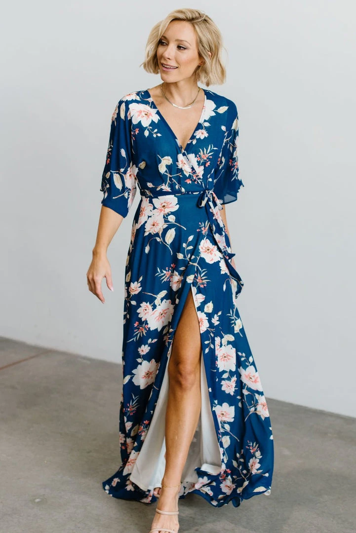 Soi Lilly Wrap Maxi Dress | Blue Floral 6 Soi Lilly Wrap Maxi Dress | Blue Floral