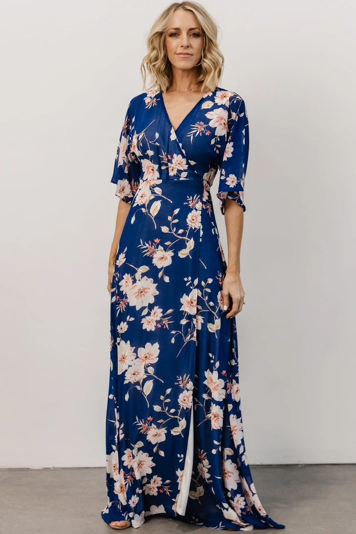 Soi Lilly Wrap Maxi Dress | Blue Floral 1 Soi Lilly Wrap Maxi Dress | Blue Floral