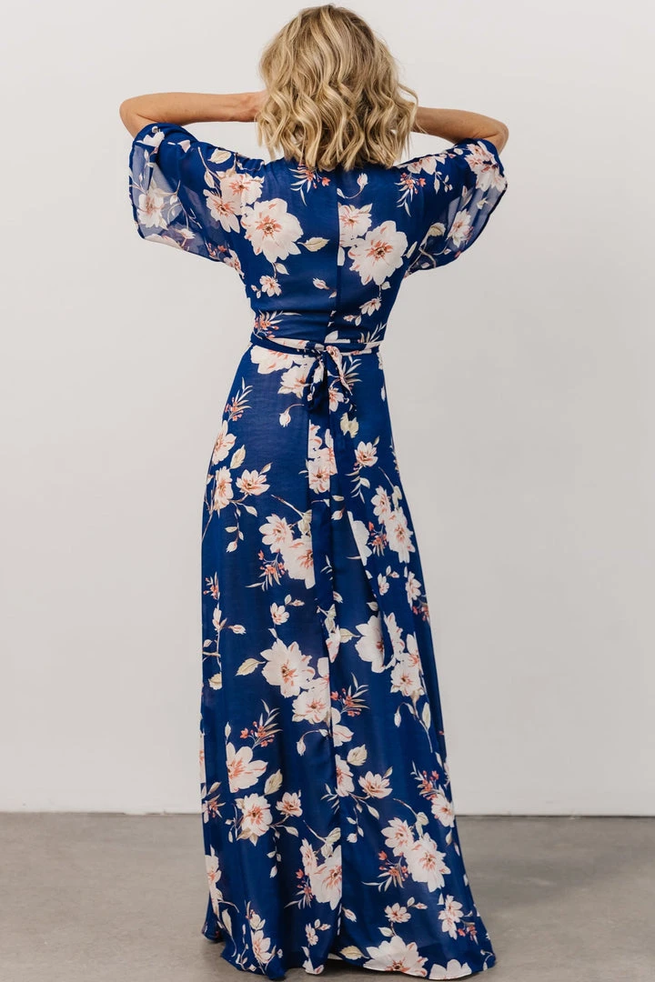 Soi Lilly Wrap Maxi Dress | Blue Floral 3 Soi Lilly Wrap Maxi Dress | Blue Floral