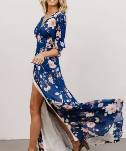 Soi Lilly Wrap Maxi Dress | Blue Floral 22 Soi Lilly Wrap Maxi Dress | Blue Floral