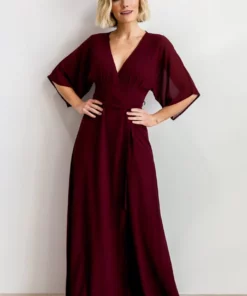 Soi Lilly Wrap Maxi Dress | Burgundy Dresses