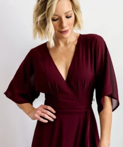 Soi Lilly Wrap Maxi Dress | Burgundy Dresses