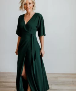 Soi Lilly Wrap Maxi Dress | Dark Green