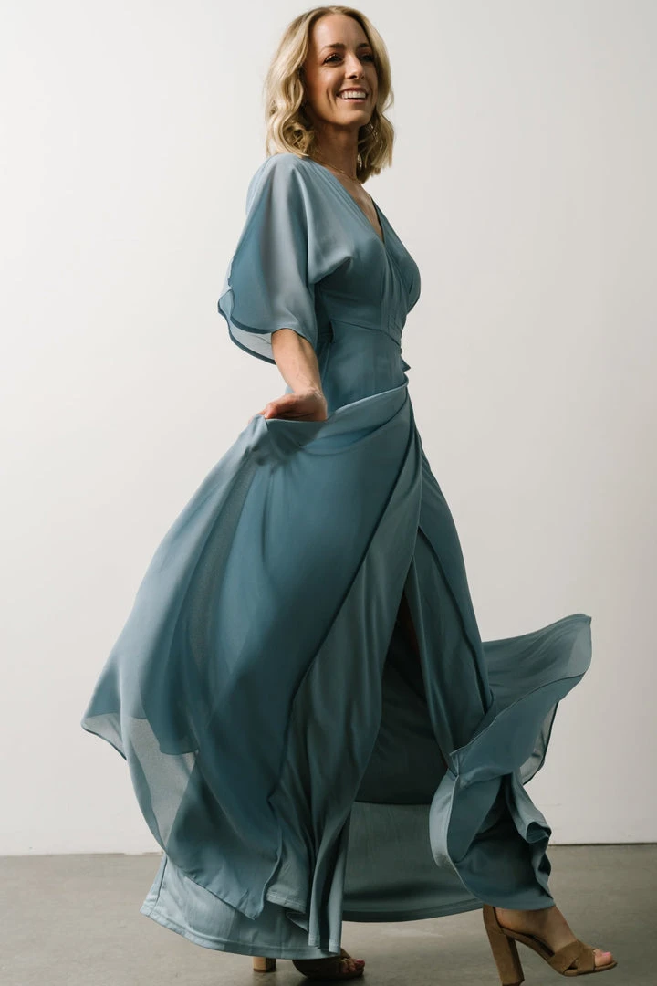 Soi Lilly Wrap Maxi Dress | Dusty Blue 9 Soi Lilly Wrap Maxi Dress | Dusty Blue