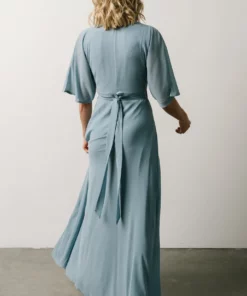 Soi Lilly Wrap Maxi Dress | Dusty Blue 16 Soi Lilly Wrap Maxi Dress | Dusty Blue