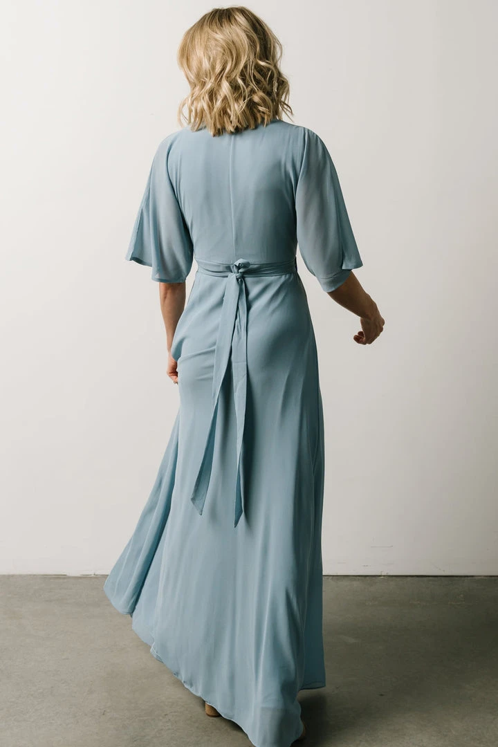Soi Lilly Wrap Maxi Dress | Dusty Blue 7 Soi Lilly Wrap Maxi Dress | Dusty Blue