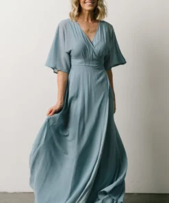 Soi Lilly Wrap Maxi Dress | Dusty Blue 12 Soi Lilly Wrap Maxi Dress | Dusty Blue