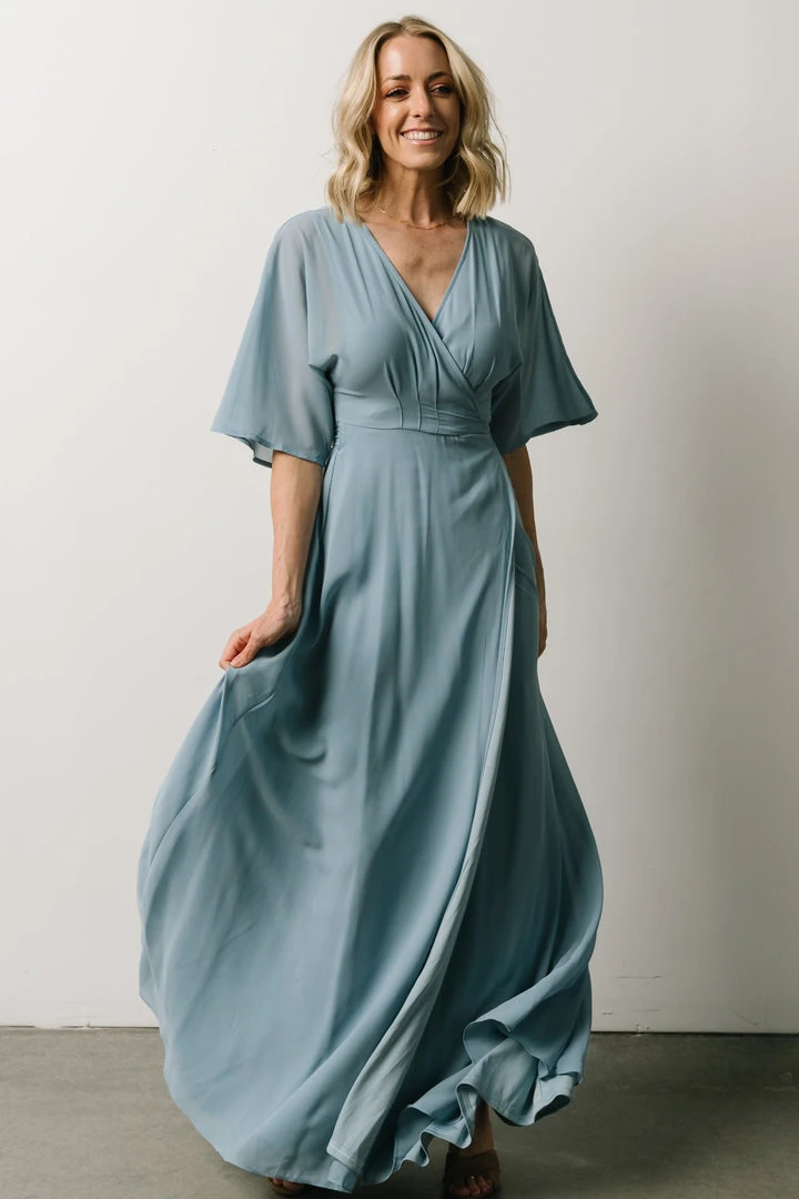 Soi Lilly Wrap Maxi Dress | Dusty Blue 3 Soi Lilly Wrap Maxi Dress | Dusty Blue