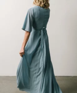 Soi Lilly Wrap Maxi Dress | Dusty Blue 17 Soi Lilly Wrap Maxi Dress | Dusty Blue