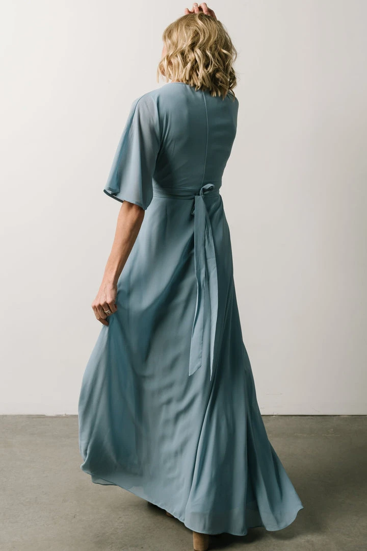 Soi Lilly Wrap Maxi Dress | Dusty Blue 8 Soi Lilly Wrap Maxi Dress | Dusty Blue