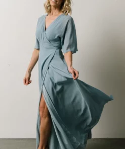 Soi Lilly Wrap Maxi Dress | Dusty Blue