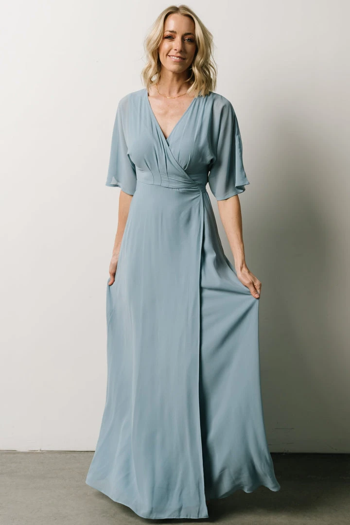 Soi Lilly Wrap Maxi Dress | Dusty Blue 1 Soi Lilly Wrap Maxi Dress | Dusty Blue