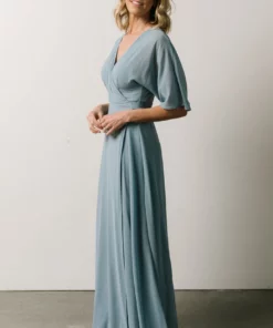 Soi Lilly Wrap Maxi Dress | Dusty Blue 14 Soi Lilly Wrap Maxi Dress | Dusty Blue